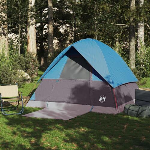 4-personers campingtelt vandafvisende blå