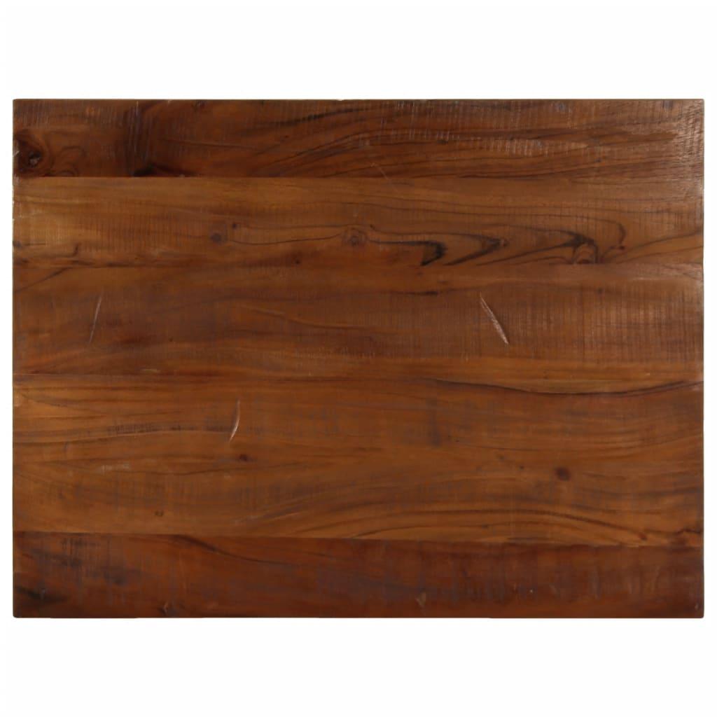 Bordplade 70x60x2,5 cm rektangulær massivt genbrugstræ