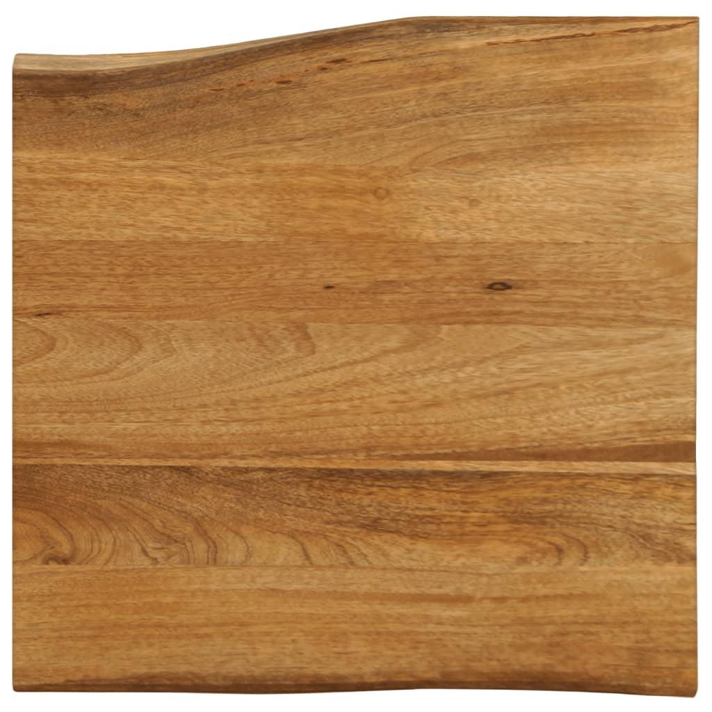 Bordplade i massivt mangotræ 80×80×2,5 cm - naturlig kant billede