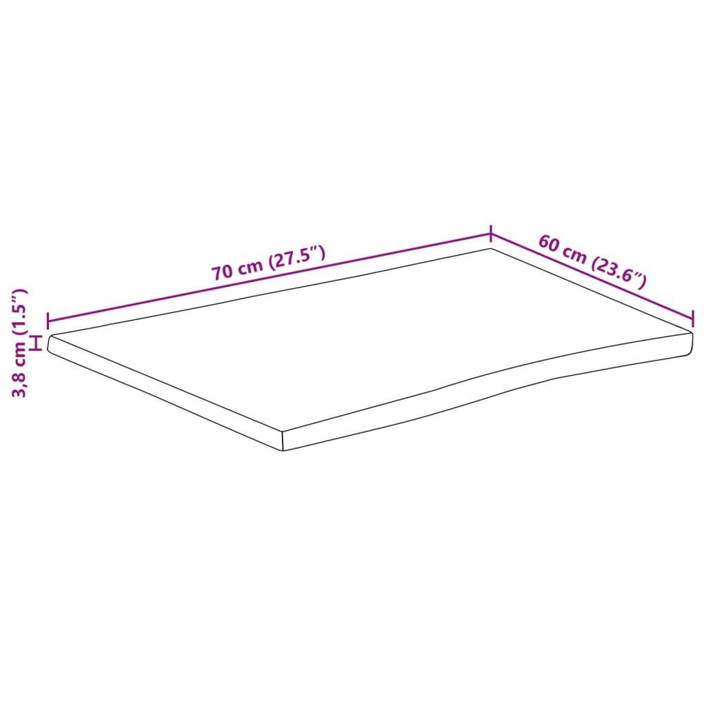 Bordplade 70x60x3,8 cm naturlig kant massivt mangotræ