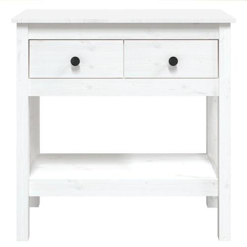 Konsolbord 75x35x75 cm massivt fyrretræ hvid
