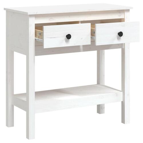 Konsolbord 75x35x75 cm massivt fyrretræ hvid