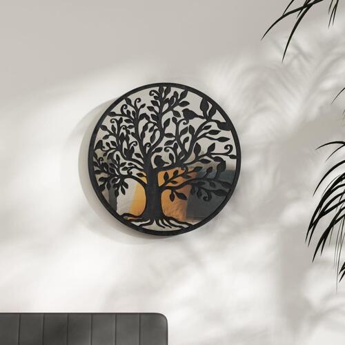 Spejl 60x2,5 cm rundt jern sort