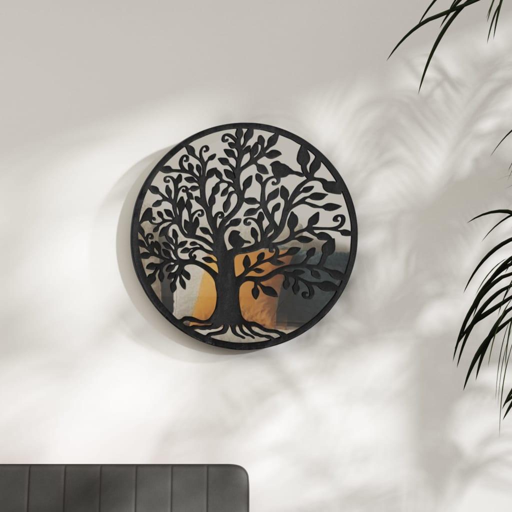 Spejl 60x2,5 cm rundt jern sort