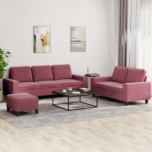 3 personers sofa stof vinrød