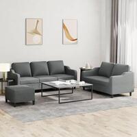 3 personers sofa med hynder stof mørkegrå