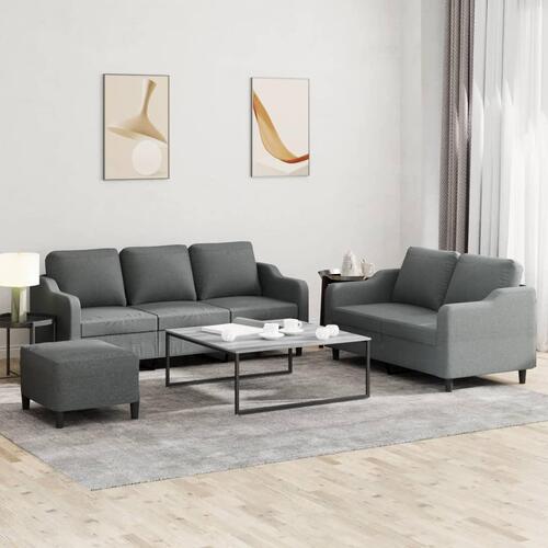 3 personers sofa med hynder stof mørkegrå