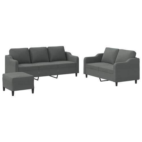 3 personers sofa med hynder stof mørkegrå