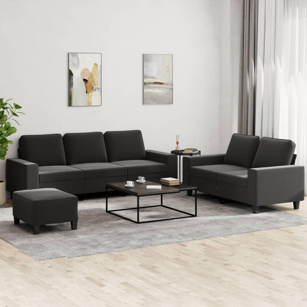 3 personers sofa stof sort