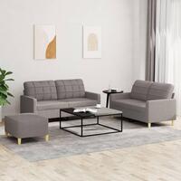 3 personers sofa med hynder stof gråbrun