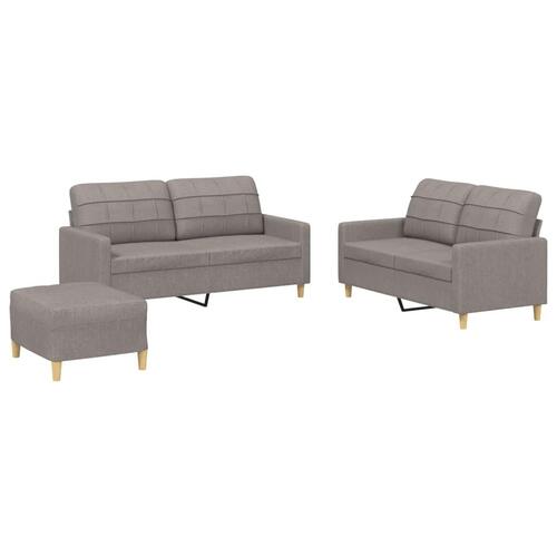 3 personers sofa med hynder stof gråbrun