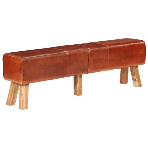 Gymnastikbuk 160 cm ægte skind brun