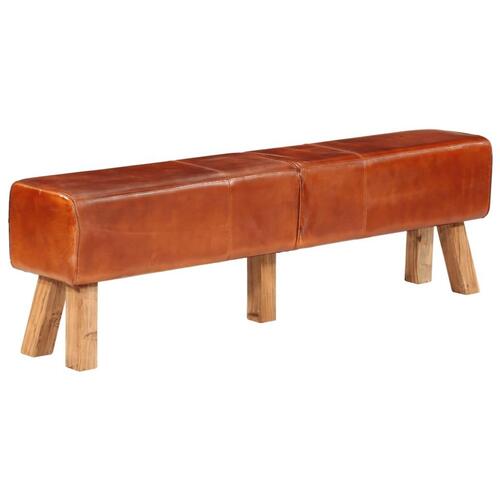 Gymnastikbuk 160 cm ægte skind brun