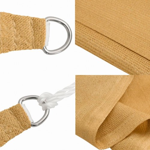 Solsejl 5x8 m 160 g/m² HDPE rektangulær sandfarvet