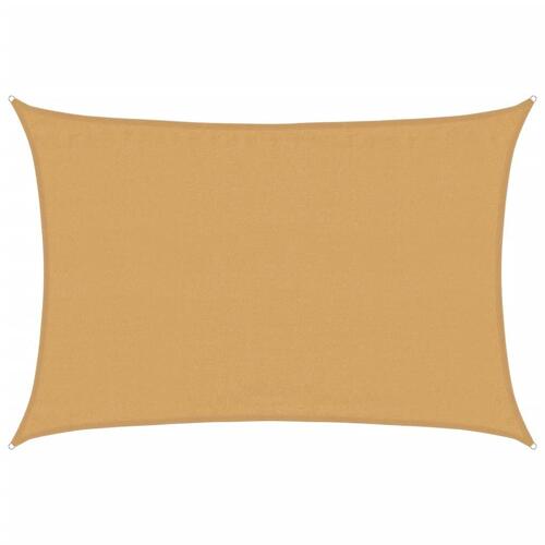 Solsejl 3,5x5 m 160 g/m² HDPE rektangulær sandfarvet