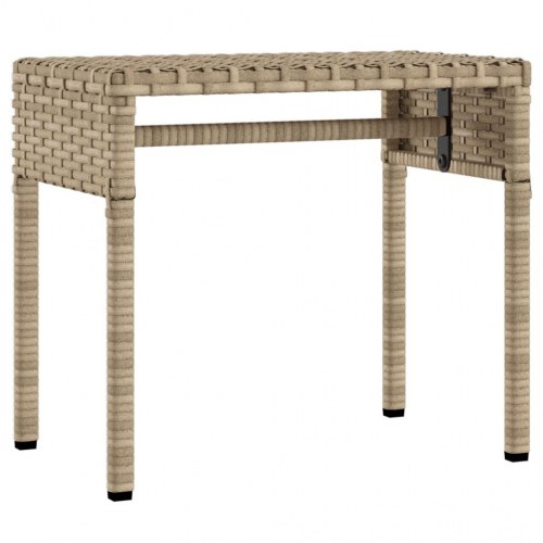 Liggestole 2 stk. med baldakiner og bord polyrattan beige
