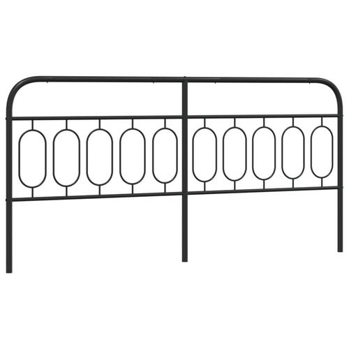 Sengegavl 200 cm metal sort