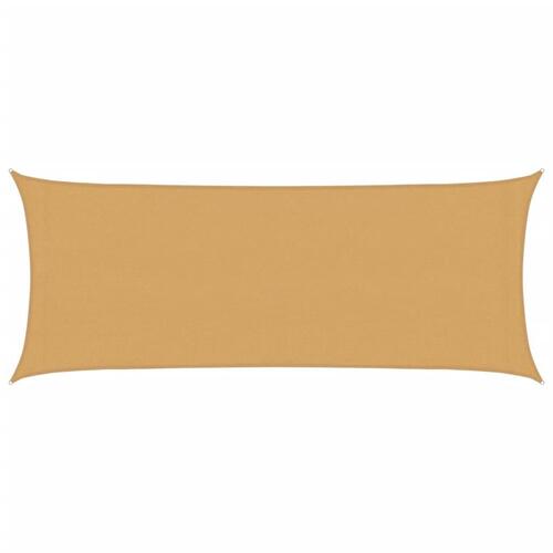 Solsejl 2x5 m 160 g/m² HDPE rektangulær sandfarvet