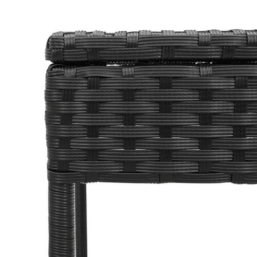 Liggestol med bord og hynde polyrattan sort