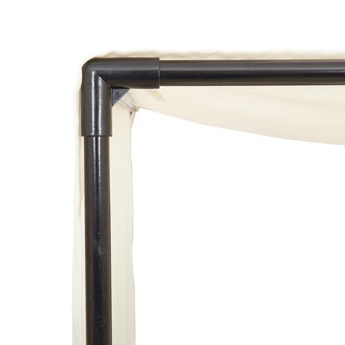 Solseng med tag og gardiner polyrattan brun