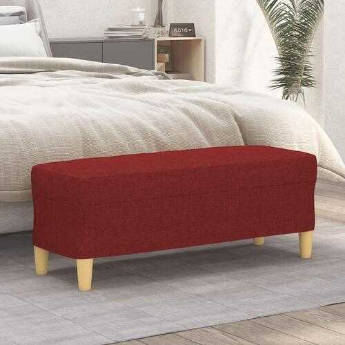 Bænk 100x35x41 cm stof vinrød