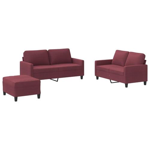 2 personers sofa med hynder stof vinrød