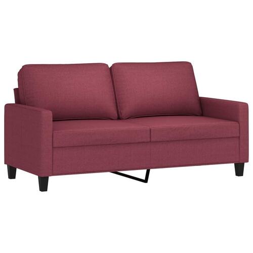 2 personers sofa med hynder stof vinrød