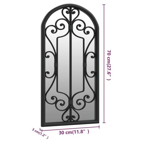 Spejl 70x30 cm jern sort