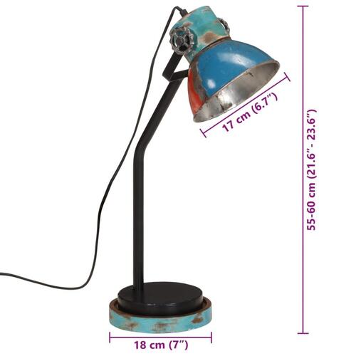 Skrivebordslampe 25 W 18x18x60 cm E27 flerfarvet