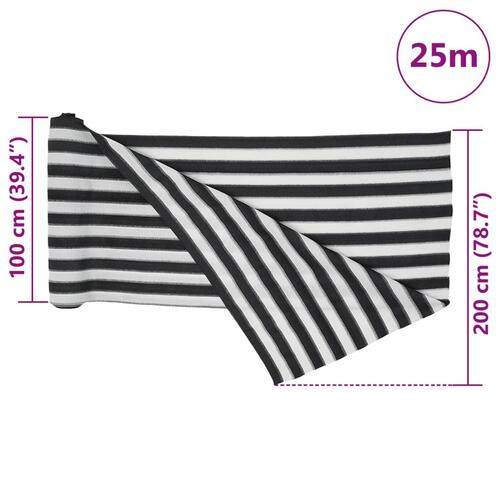 Afskærmning 2x25 m 75 g/m² HDPE antracitgrå og hvid