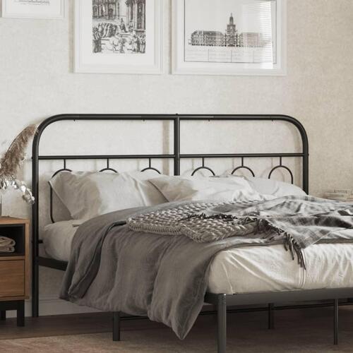 Sengegavl 150 cm metal sort