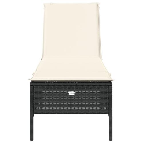 Liggestol med hynde polyrattan sort