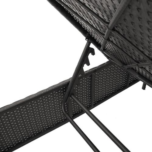 Liggestol med hynde polyrattan sort
