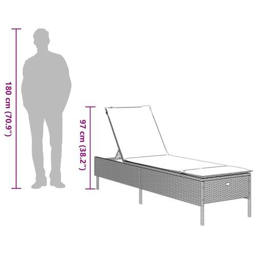 Liggestol med hynde polyrattan sort
