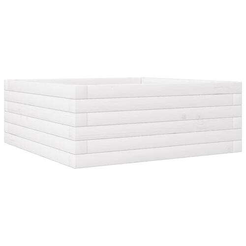 Plantekasse 60x60x23 cm massivt fyrretræ hvid