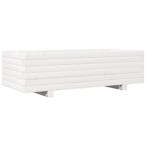 Plantekasse 90x40x26,5 cm massivt fyrretræ hvid