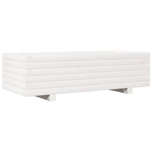 Plantekasse 90x40x26,5 cm massivt fyrretræ hvid