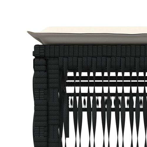 Liggestole 2 stk. med bord polyrattan sort