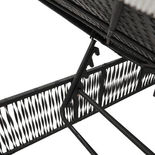 Liggestole 2 stk. med bord polyrattan sort