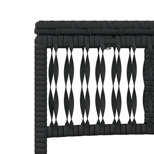 Liggestole 2 stk. med bord polyrattan sort