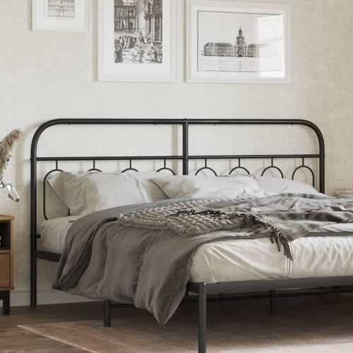 Sengegavl 183 cm metal sort