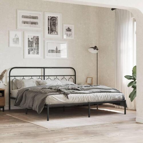 Sengegavl 183 cm metal sort