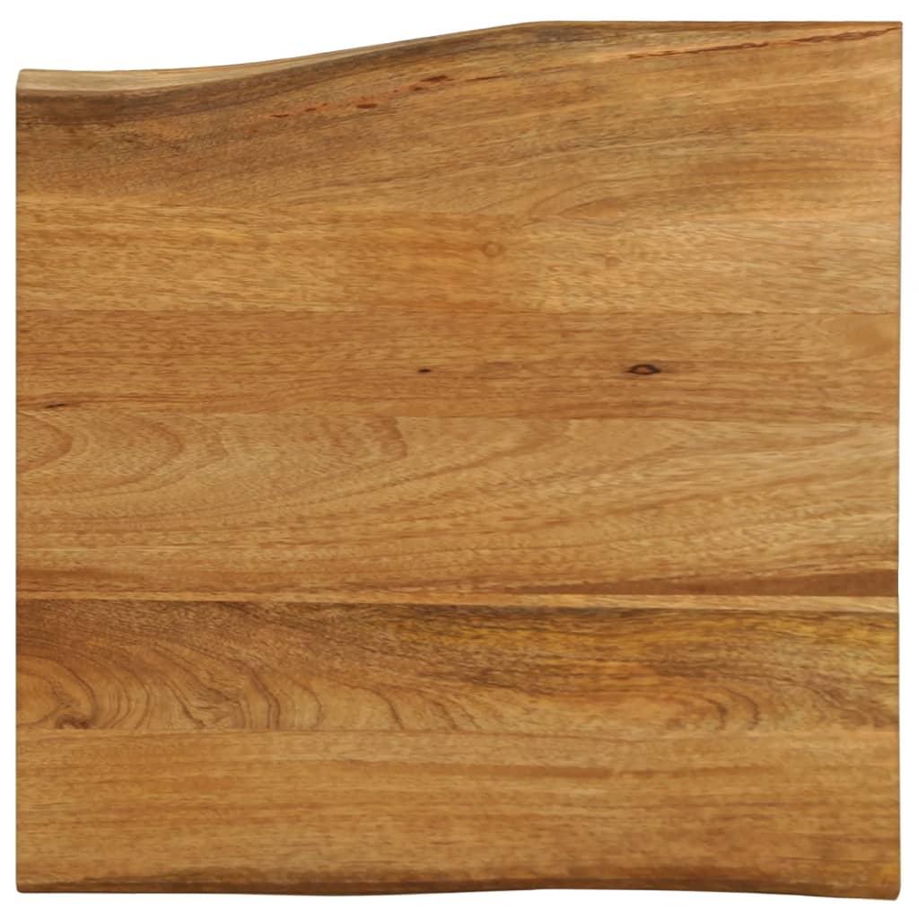 Bordplade i massivt mangotræ 80×80×3,8 cm - naturlig kant billede