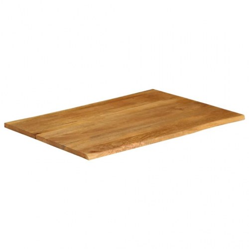 Bordplade med naturlig kant i massivt mangotræ - 100 x 80 x 3,8 cm