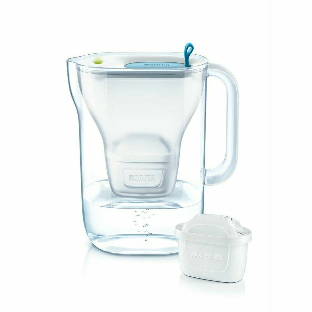 Brita kande med filter 2,4 l - plastik, blå/hvid billede