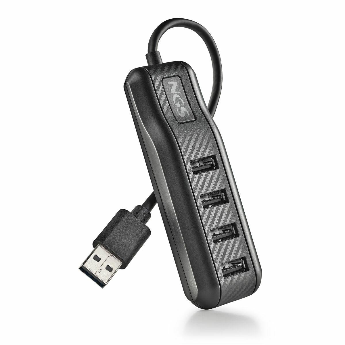 NGS USB Hub PORT 2.0 - 4 porte, sort