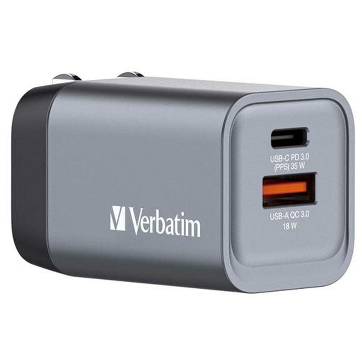 Verbatim vægoplader 35 W, 2 porte (USB-C + USB-A)