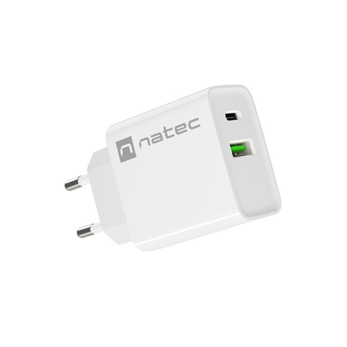 Vægoplader Natec Ribera NUC-2061 - Hvid, 20 W USB-C billede