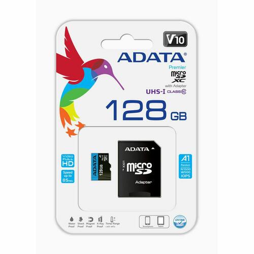 Mikro-SD-hukommelseskort med adapter Adata Premier 128 GB
