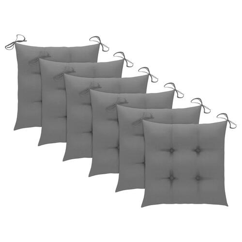 Stolehynder 6 stk. 40x40x7 cm oxfordstof grå (OUTLET A)
